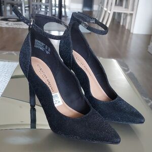 Christian Siriano Black Glitter Heels. 4 inches high. Brand New